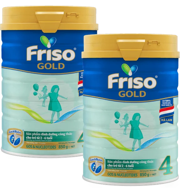 Combo 2 lon Friso Gold 4, 2 - 6 tuổi (850gr)