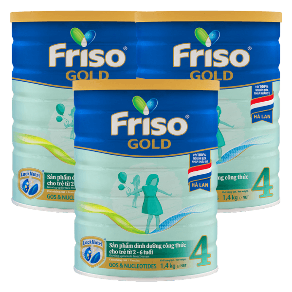 Combo 3 lon Friso Gold 4, 2 - 6 tuổi (1400gr)