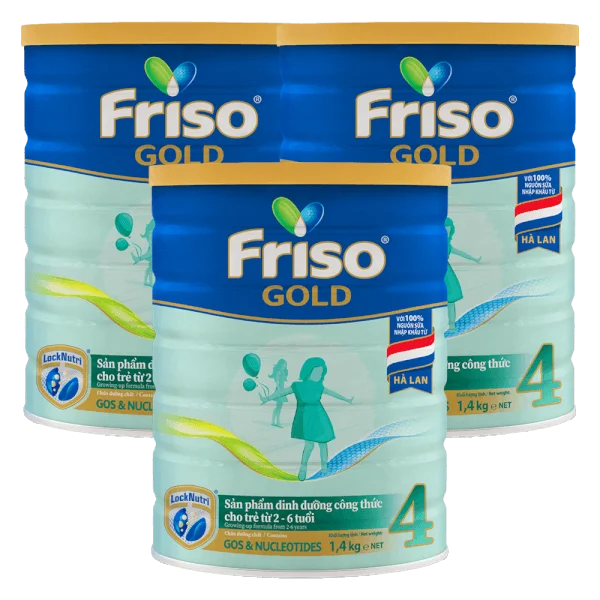 Combo 3 lon Friso Gold 4, 2 - 6 tuổi (1400gr)