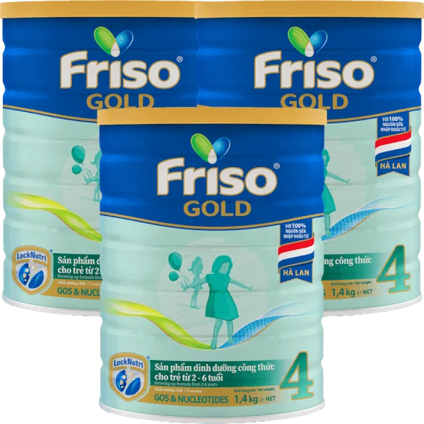 Combo 3 lon Friso Gold 4, 2 - 6 tuổi (1400gr)