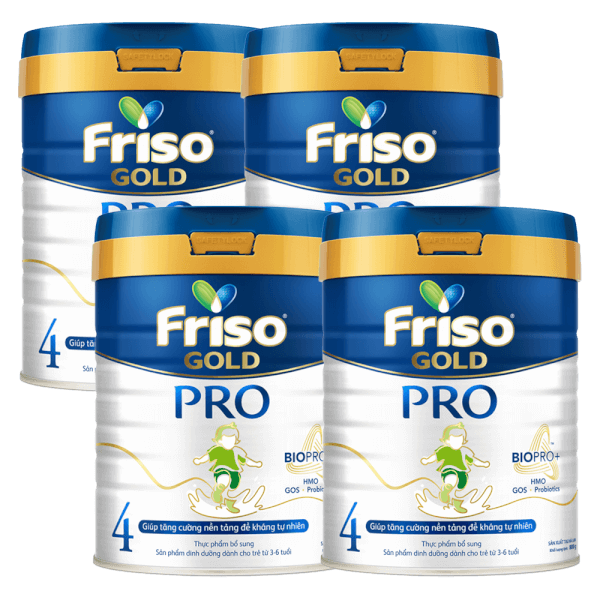 Combo 4 Friso Gold Pro số 4, 800g (trên 3 tuổi)