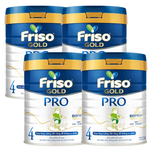 Combo 4 Friso Gold Pro số 4, 800g (trên 3 tuổi)