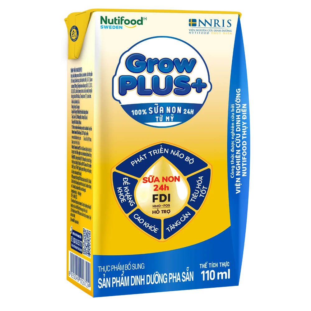 Sữa GrowPLUS+ Sữa non Vàng 2+ 110ml (lốc 4 hộp)