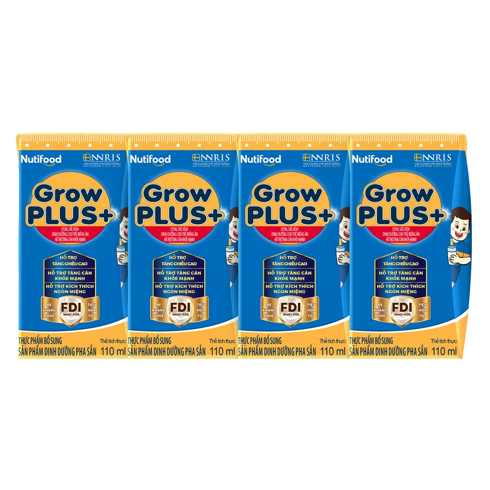 Thùng Sữa GrowPLUS+ Xanh 2+ 110ml (lốc 4 hộp)