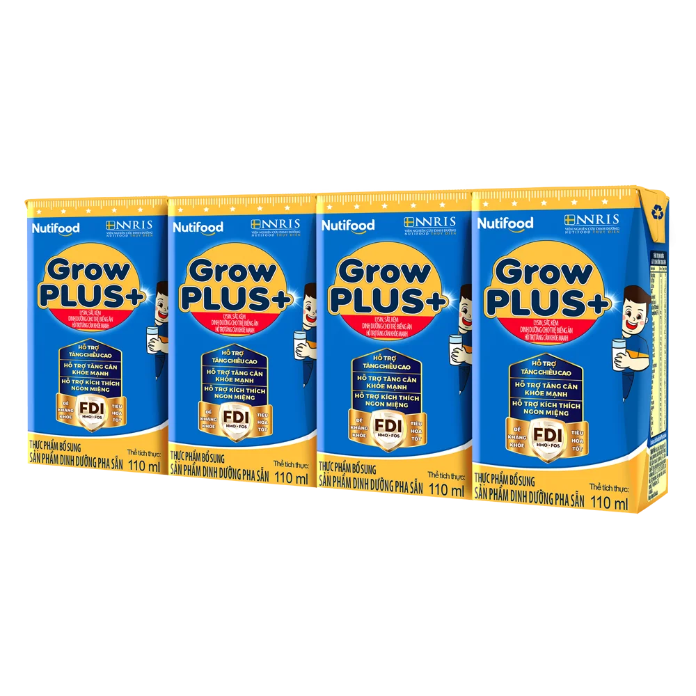 Thùng Sữa GrowPLUS+ Xanh 2+ 110ml (lốc 4 hộp)
