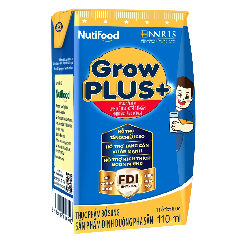 Thùng Sữa GrowPLUS+ Xanh 2+ 110ml (lốc 4 hộp)
