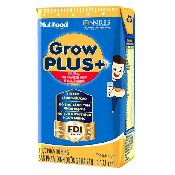 Sữa GrowPLUS+ Xanh 2+ 110ml (lốc 4 hộp)