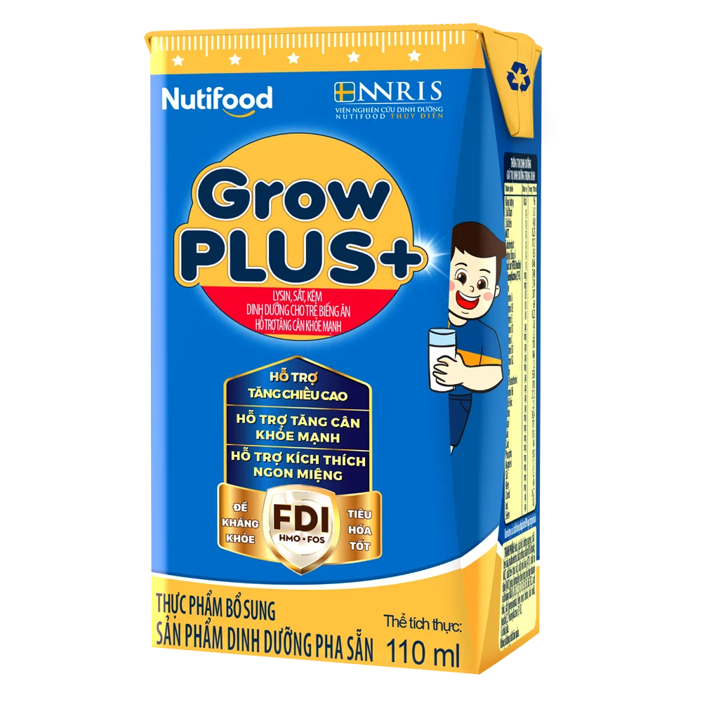 Thùng Sữa GrowPLUS+ Xanh 2+ 110ml (lốc 4 hộp)