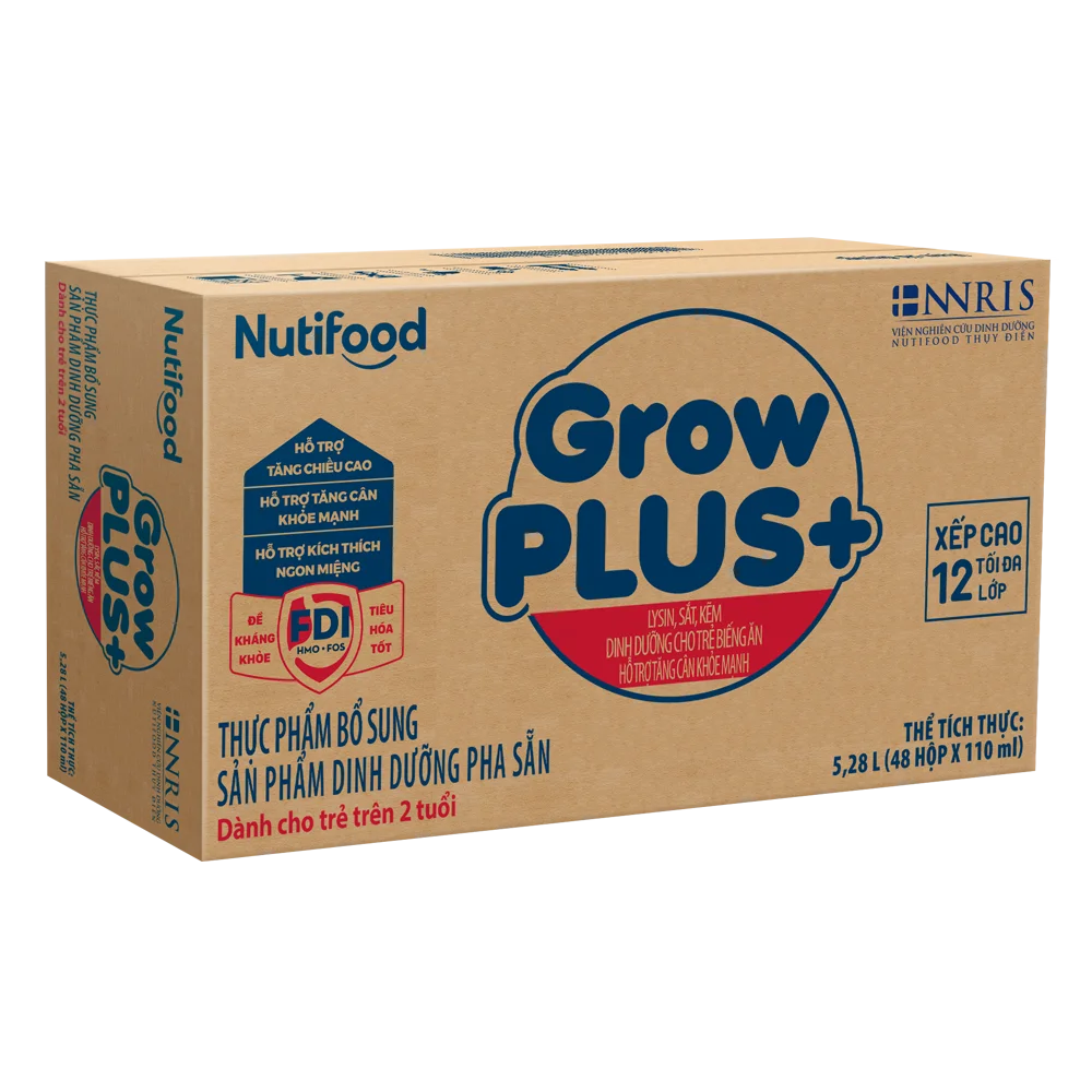 Thùng Sữa GrowPLUS+ Xanh 2+ 110ml (lốc 4 hộp)