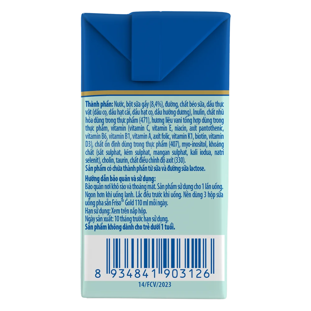 Thùng Sữa Friso Gold 110ml (từ 1 tuổi) - Lốc 4 hộp - New