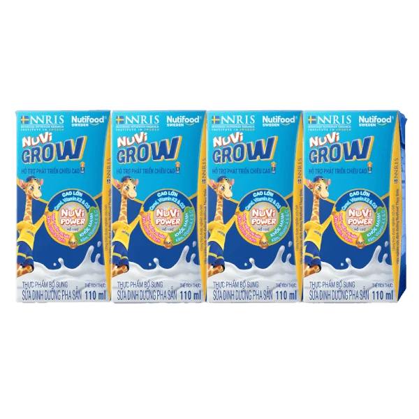 Combo 2 Thùng Sữa dinh dưỡng pha sẵn Nuvi Grow 2+ 110ml (Lốc 4 hộp)