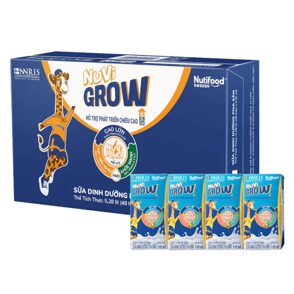 Combo 2 Thùng Sữa dinh dưỡng pha sẵn Nuvi Grow 2+ 110ml (Lốc 4 hộp)