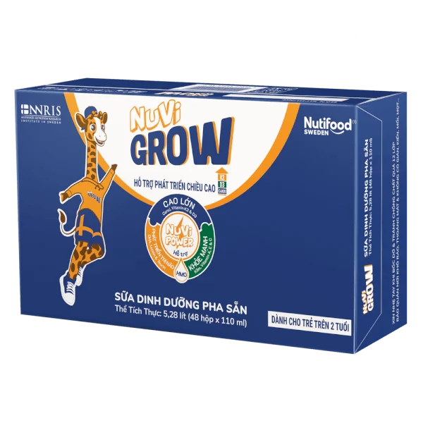 Combo 2 Thùng Sữa dinh dưỡng pha sẵn Nuvi Grow 2+ 110ml (Lốc 4 hộp)