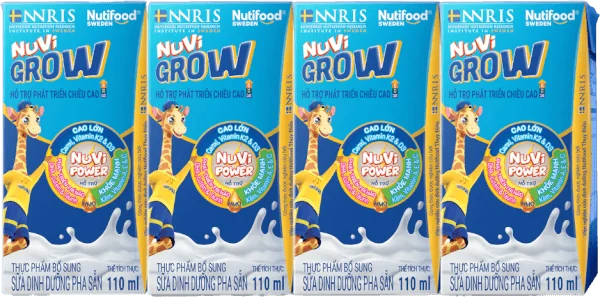 Sữa dinh dưỡng pha sẵn Nuvi Grow 2+ 110ml (Lốc 4 hộp)