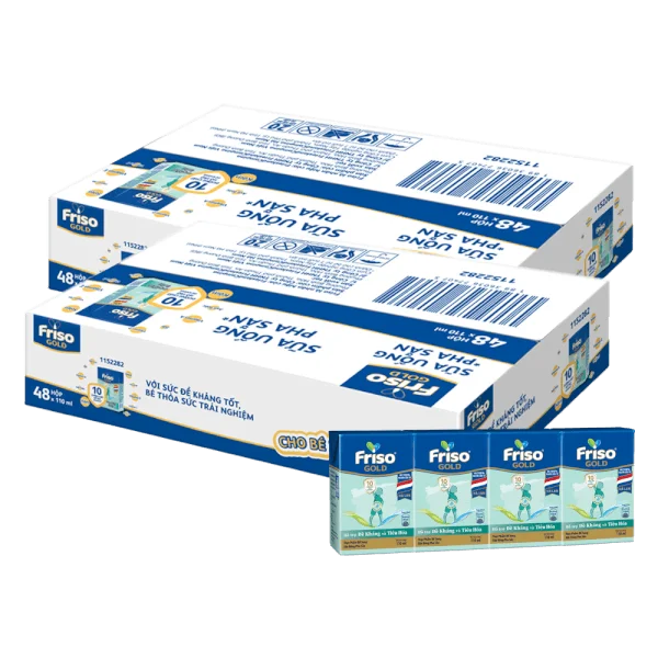 Combo 2 thùng Sữa Friso Gold 110ml (từ 1 tuổi) - Lốc 4 hộp - New