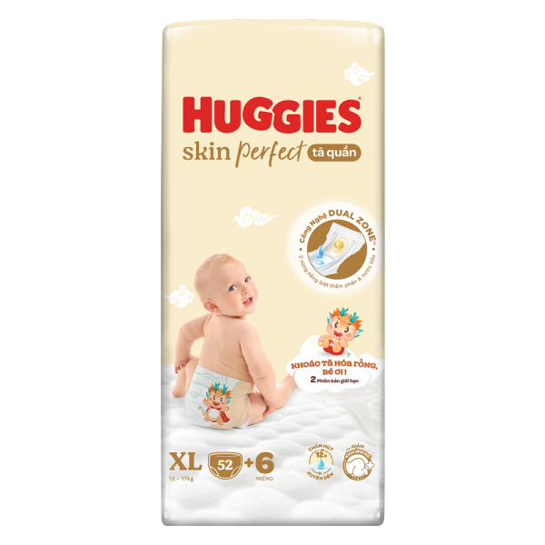 Tã quần Huggies SkinPerfect Pants (XL, 12-17kg, 52+6 miếng) (giao bao bì ngẫu nhiên)