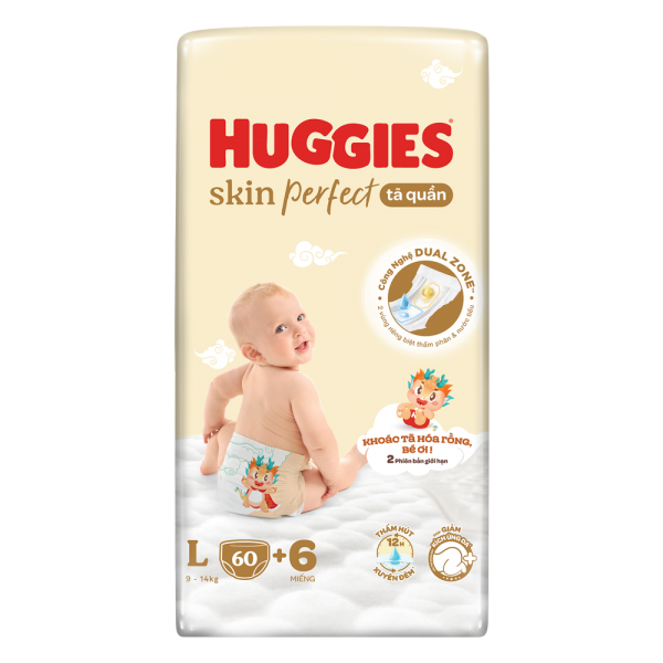 Tã quần Huggies SkinPerfect Pants (L, 9-14kg, 60+6 miếng) (giao bao bì ngẫu nhiên)