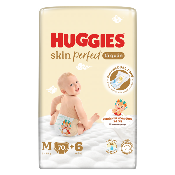 Tã quần Huggies SkinPerfect Pants (M, 6-11kg, 70+6 miếng) (giao bao bì ngẫu nhiên)