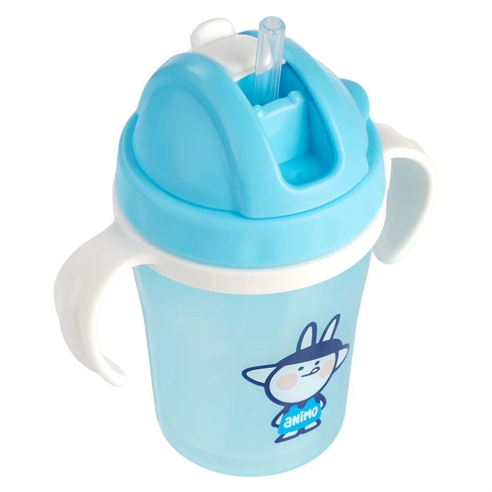 Bình tập uống cách nhiệt Animo (240ml, xanh, tay cầm, RK-3431)