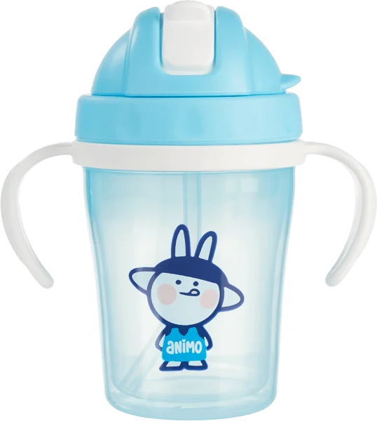 Bình tập uống cách nhiệt Animo (240ml, xanh, tay cầm, RK-3431)