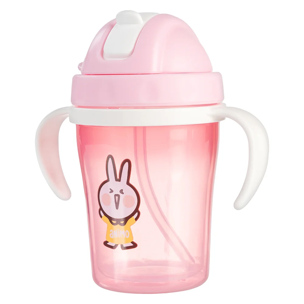 Bình tập uống cách nhiệt Animo (240ml, hồng, tay cầm, RK-3431)