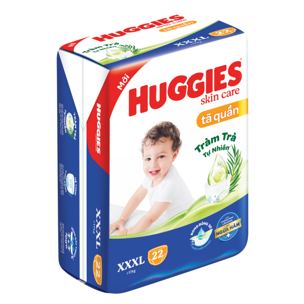 Tã quần Huggies Skincare (XXXL, >17kg, 22+6 miếng) (giao bao bì ngẫu nhiên)