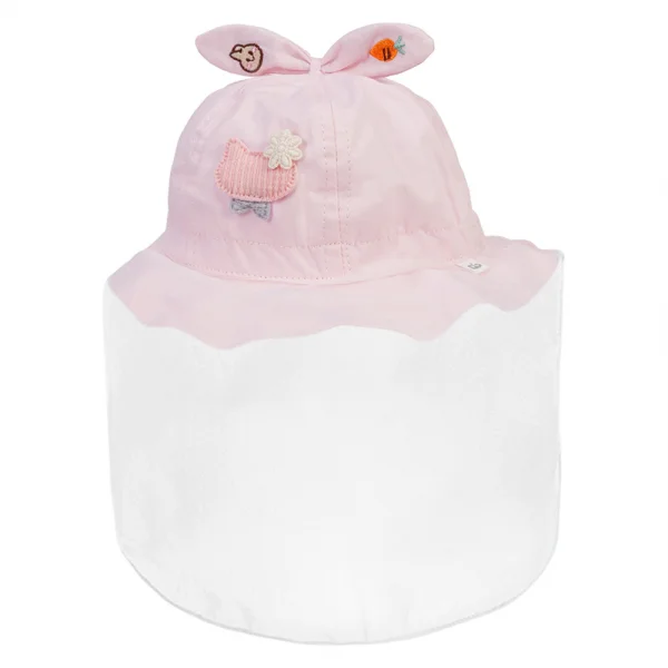 Nón vành tròn khăn voan bé gái Animo A2408_MN022 (44cm,Hồng nhạt)