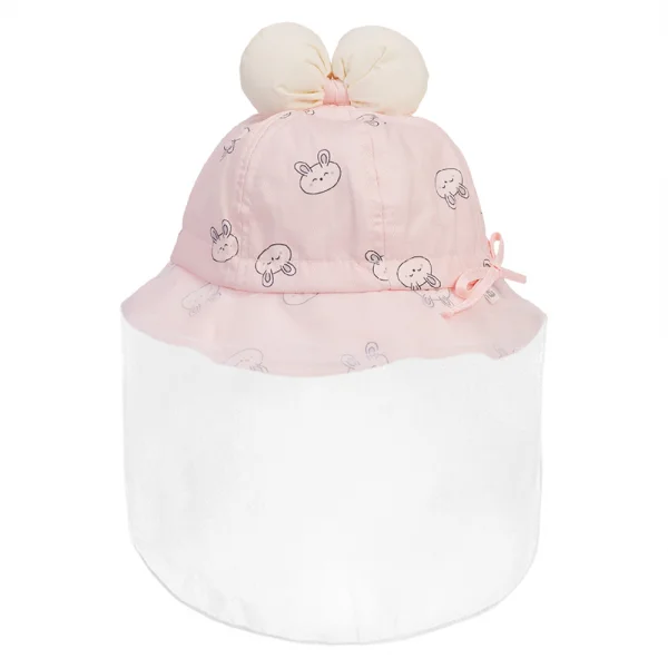 Nón vành tròn khăn voan bé gái Animo A2408_MN019 (46cm,Hồng)