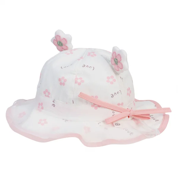 Nón vành tròn khăn voan bé gái Animo A2408_MN018 (46cm,Hồng)