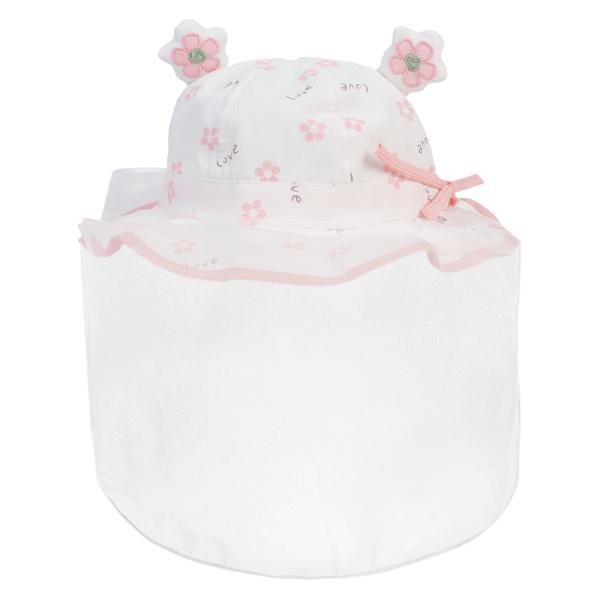 Nón vành tròn khăn voan bé gái Animo A2408_MN018 (46cm,Hồng)