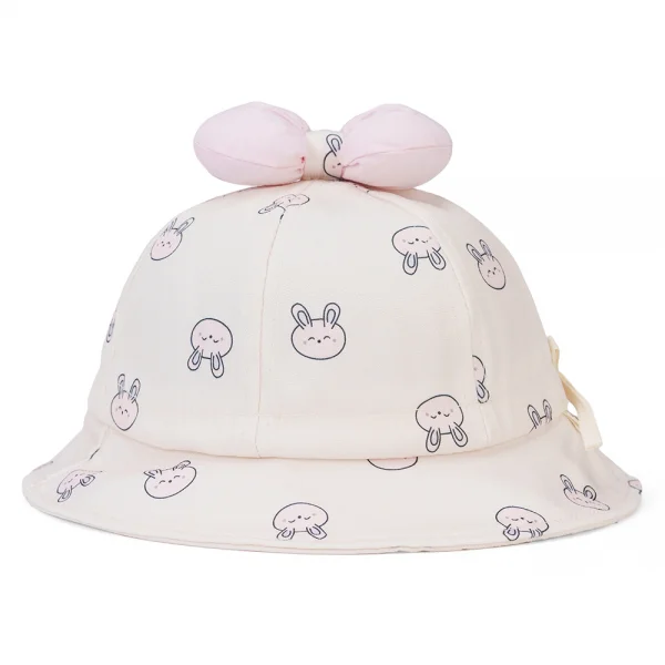 Nón vành tròn bé gái Animo A2408_JK014 (50cm,Kem)
