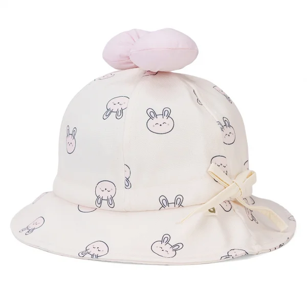 Nón vành tròn bé gái Animo A2408_JK014 (50cm,Kem)