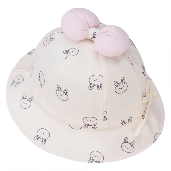 Nón vành tròn bé gái Animo A2408_JK014 (50cm,Kem)