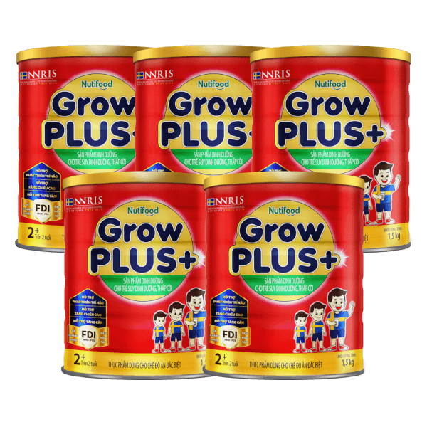 Combo 5 Sữa GrowPLUS+ Đỏ 2+ 1.5kg (Từ 2 tuổi)