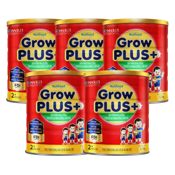 Combo 5 Sữa GrowPLUS+ Đỏ 2+ 1.5kg (Từ 2 tuổi)