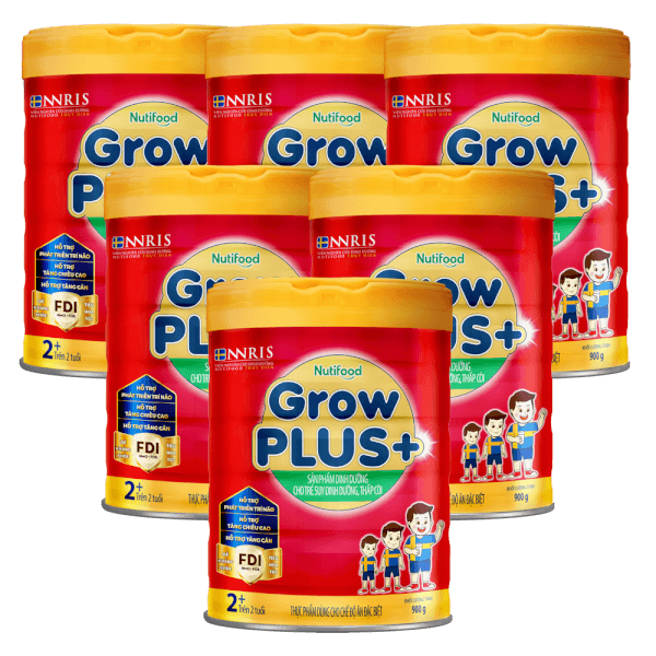 Combo 6 Sữa GrowPlus+ Đỏ 2+ tuổi, 900g