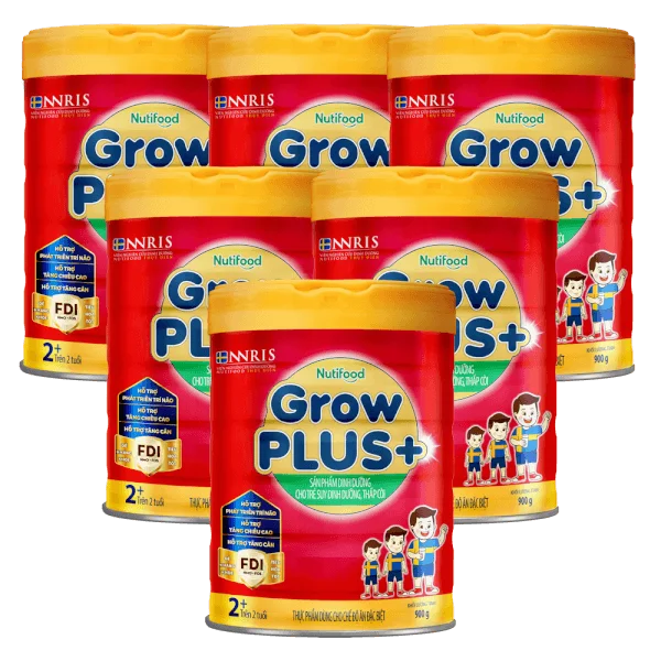 Combo 6 Sữa GrowPlus+ Đỏ 2+ tuổi, 900g