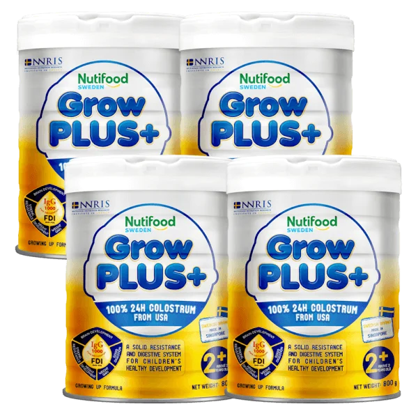 Combo 4 Sữa GrowPLUS+ Sữa Non Vàng 800g (Từ 2 tuổi)