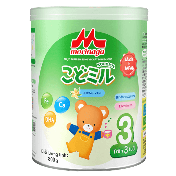 Combo 4 Sữa Morinaga số 3 800g hương vani (Kodomil, trên 3 tuổi)