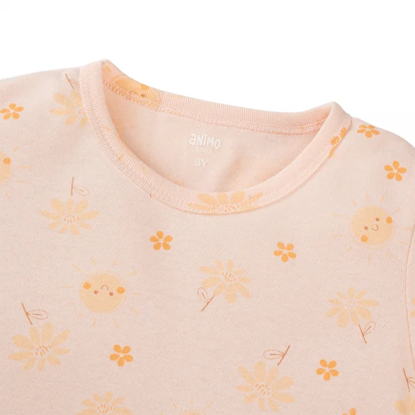 Bộ bé gái ngắn Animo Easy LU0824002 (1-4Y,Cam sữa)