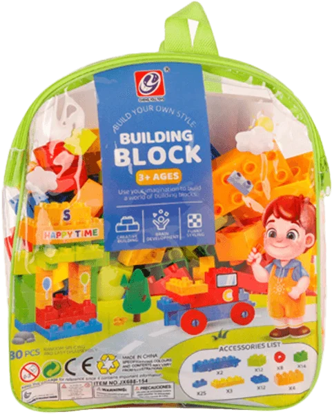 Balo xếp hình khối có bánh xe 80pcs RFD508371 C407 (Xanh lá)