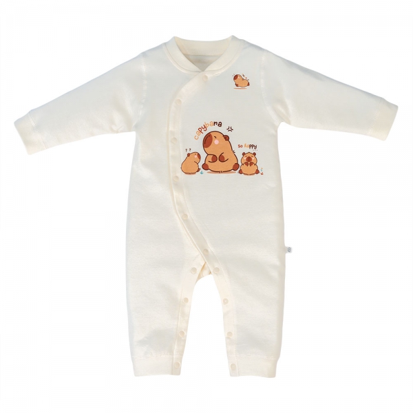 Bodysuit đông vải mỏng Animo MN1024015_M8989 (0-9M,Kem)