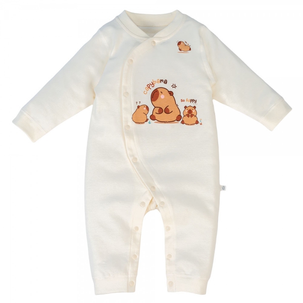 Bodysuit đông vải mỏng Animo MN1024015_M8989 (0-9M,Kem)