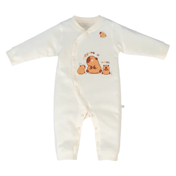 Bodysuit đông vải mỏng Animo MN1024015_M8989 (0-9M,Kem)