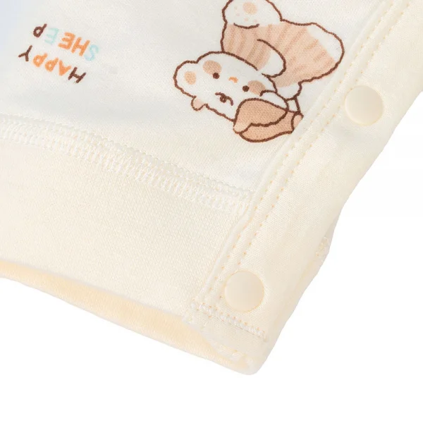 Bodysuit đông vải mỏng Animo MN1024013_M8987 (0-9M,Kem)