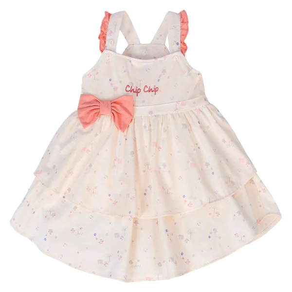 Đầm bé gái Gà con Chip Chip Animo TX0624003 (6M-6Y,Kem)