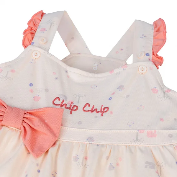 Đầm bé gái Gà con Chip Chip Animo TX0624003 (6M-6Y,Kem)