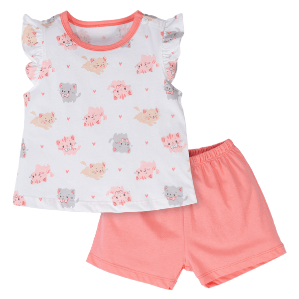 Bộ bé gái ngắn Animo Easy TX0924005 (1-4Y,Hồng)