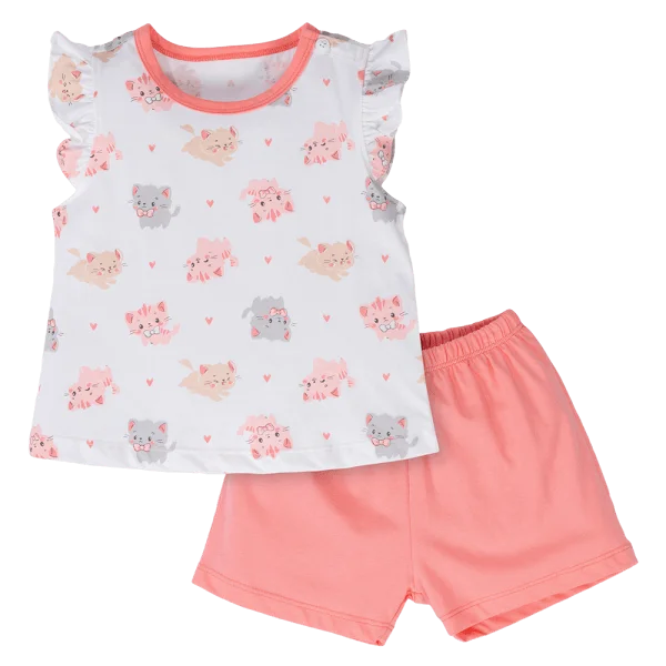 Bộ bé gái ngắn Animo Easy TX0924005 (1-4Y,Hồng)