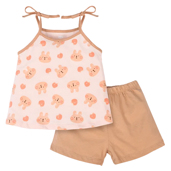 Bộ bé gái ngắn Animo Easy TX0824014 (1-4Y,Nâu nhạt)